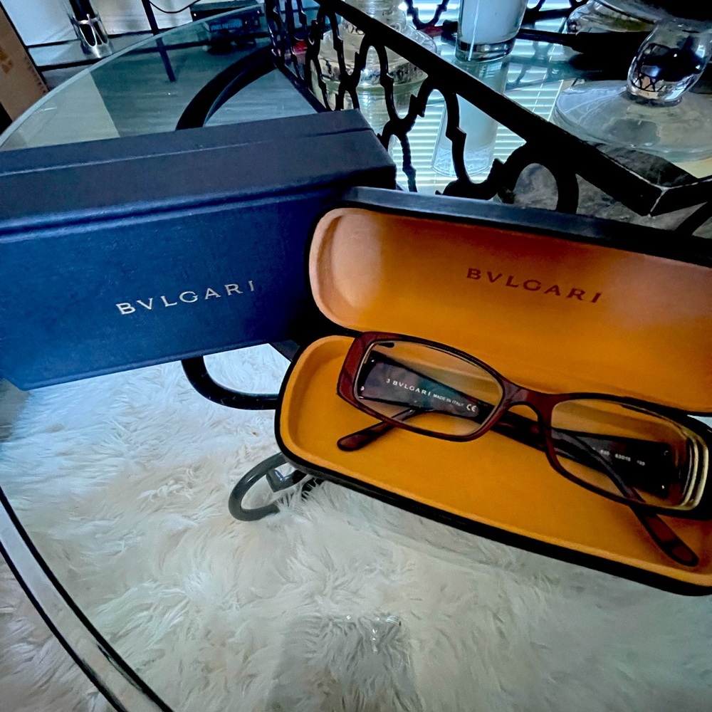 BVLGARI reddish/tortoise glasses frames